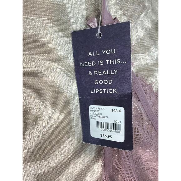 Cacique The Seriously Sexy Women's 14/16 Purple Lace Lingerie Bodysuit Teddy NWT - Picture 3 of 6